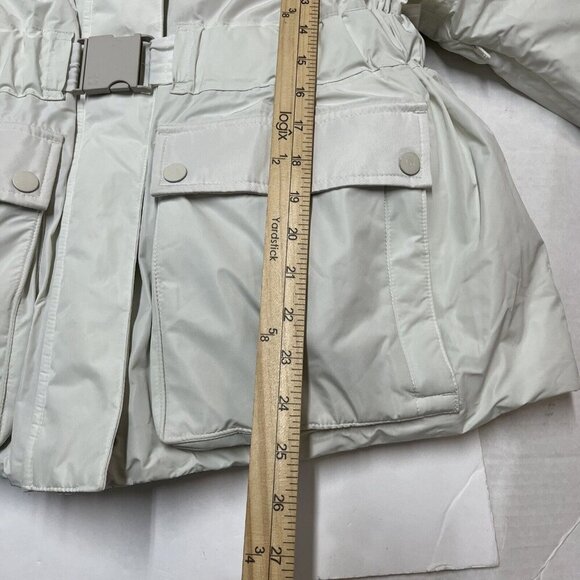 Sweaty Betty Alps Ski Jacket Womens L White Duck Down Puffer Belted Waterproof - Picture 7 of 9